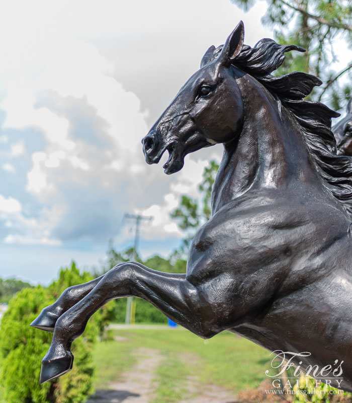 Bronze Statues  - Four Rearing Horses In Bronze - BS-1624