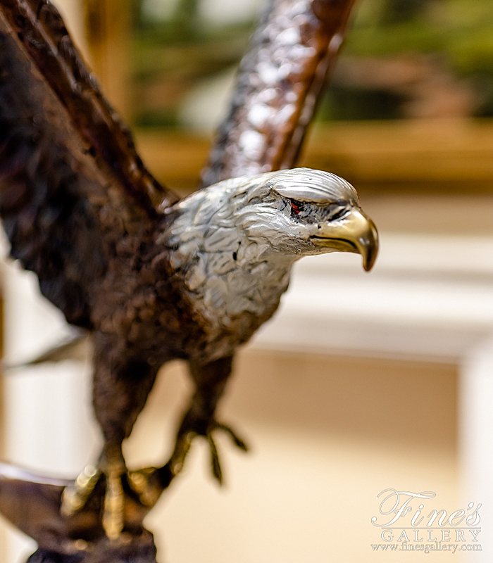 Bronze Statues  - Eagle Swoops For Fish Bronze Statue - BS-1638