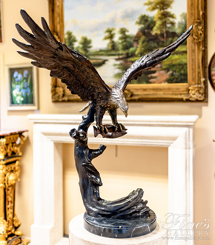 Bronze Statues  - Swoop Down Bronze Eagle - BS-1639