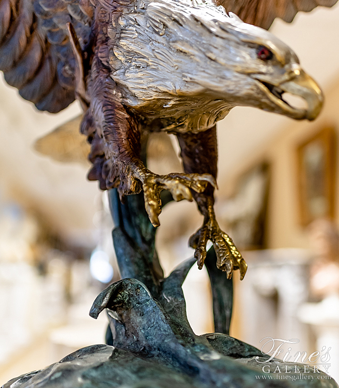 Bronze Statues  - Graceful Landing Bronze Eagle - BS-1640