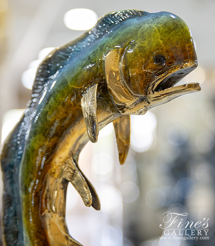 Bronze Statues  - Mahi Mahi Statue In Enameled Bronze - BS-1724