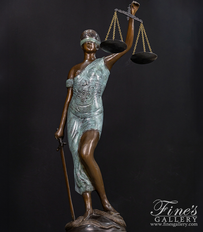 Bronze Statues  - Bronze Lady Of Justice Statue - BS-1745