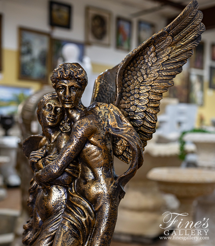 Bronze Statues  - Cast Iron Angel And Woman Statue - BS-1746