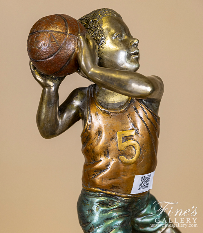 Bronze Statues  - Young Basketball Player Bronze Statue - BS-186