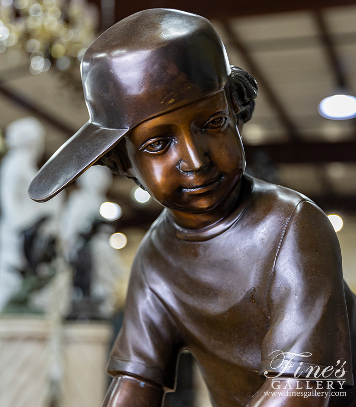Bronze Statues  - Bronze Statue Of Young Golfer - BS-193