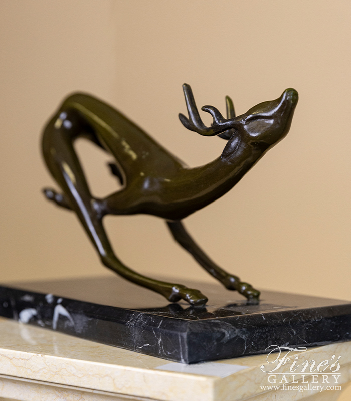 Bronze Statues  - Contemporary Bronze Deer Statue ( Vintage ) - BS-290