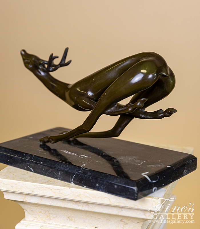 Bronze Statues  - Contemporary Bronze Deer Statue ( Vintage ) - BS-290