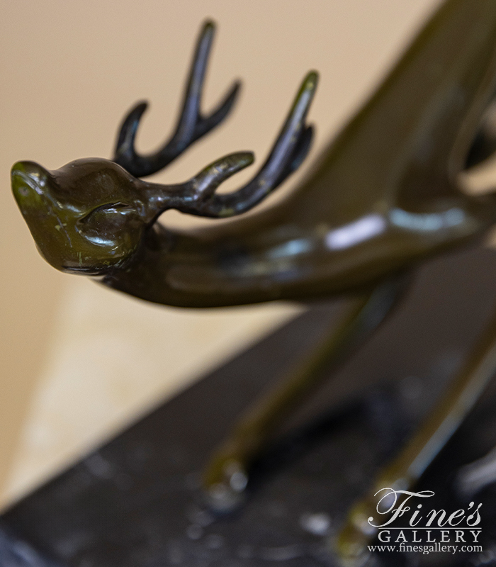 Bronze Statues  - Contemporary Bronze Deer Statue ( Vintage ) - BS-290