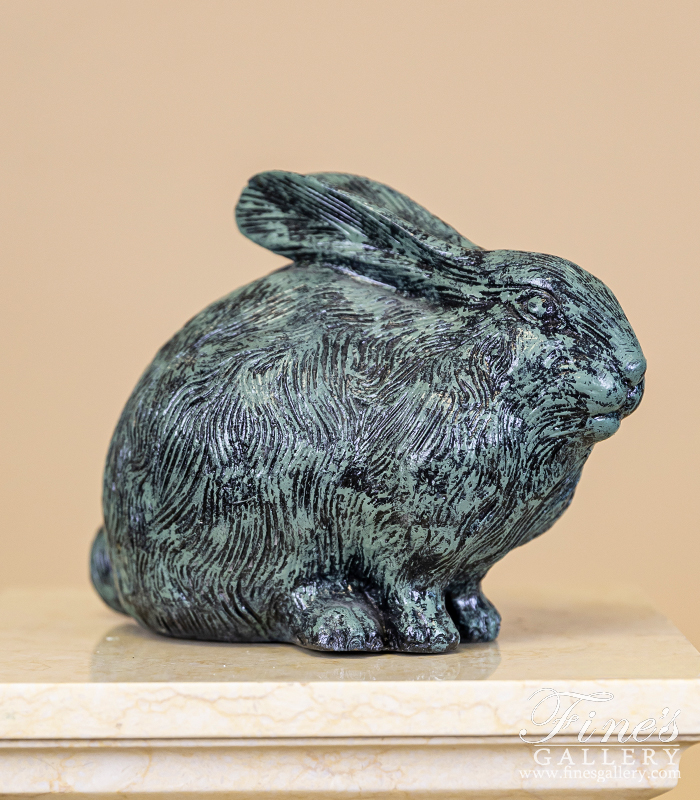 Bronze Statues  - Bronze Cottontail Rabbit Statue - BS-367