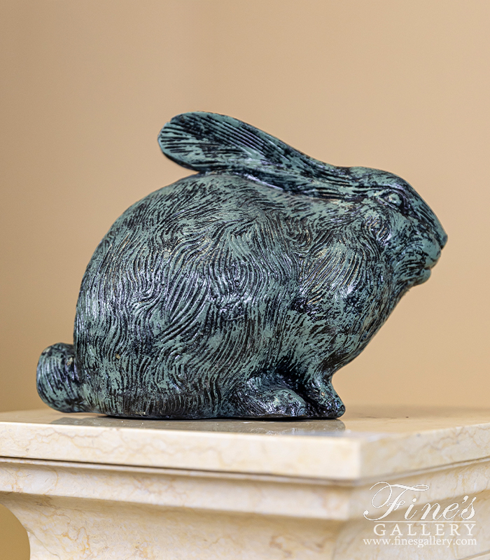 Bronze Statues  - Bronze Cottontail Rabbit Statue - BS-367