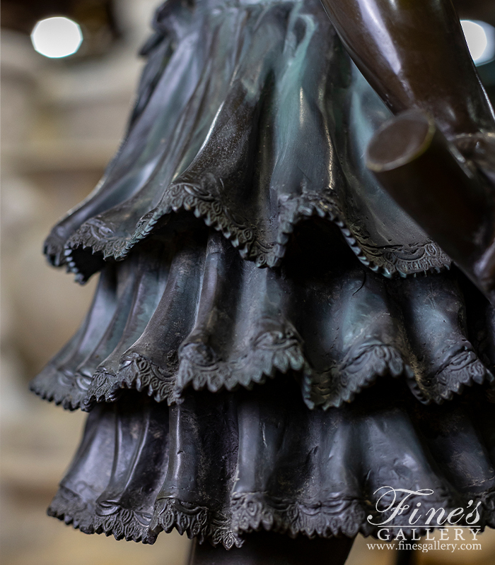 Bronze Statues  - Wheelbarrow Girl ( Vintage )  - BS-727