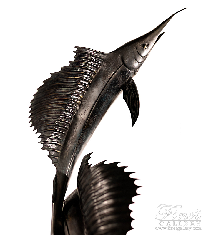 Bronze Statues  - Leaping Sailfish Bronze Statue - BS-818