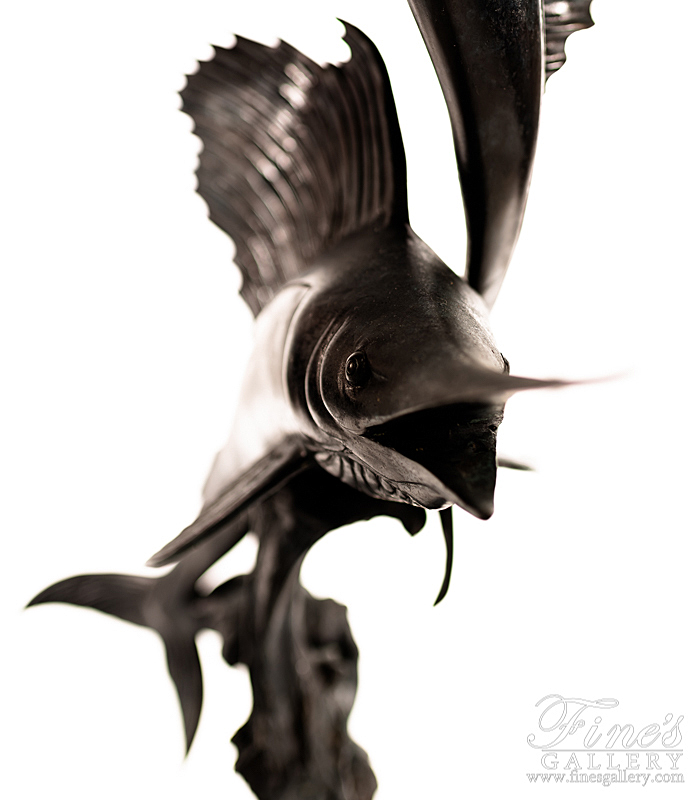 Bronze Statues  - Leaping Sailfish Bronze Statue - BS-818