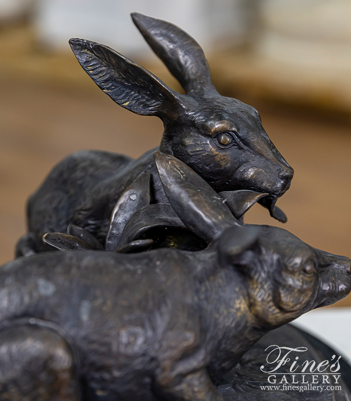 Bronze Statues  - Bronze Rabbit Pair - BS-826