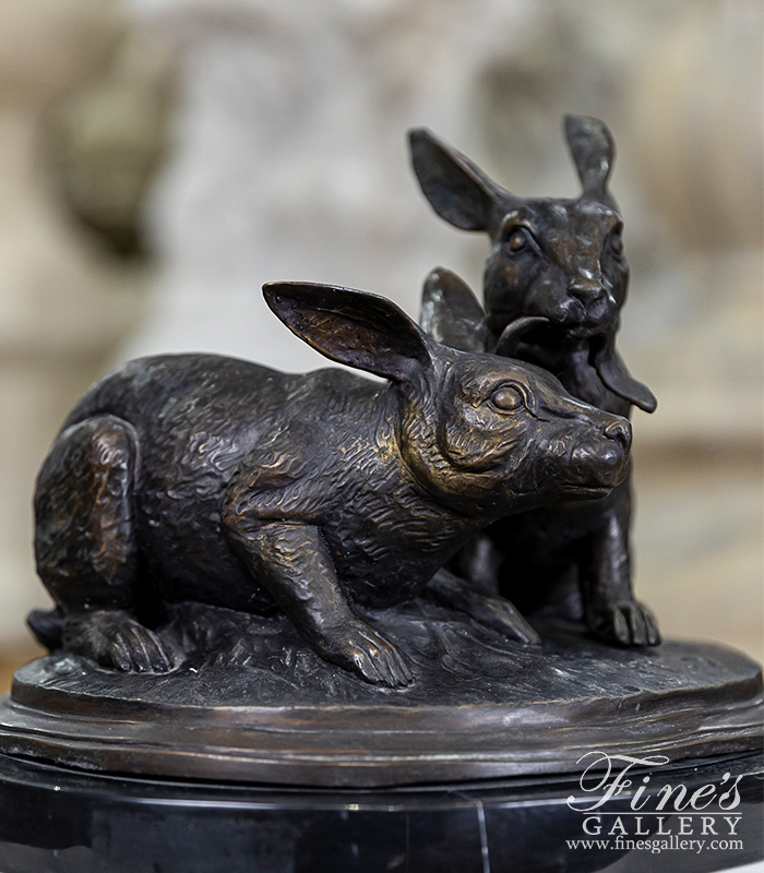 Bronze Statues  - Bronze Rabbit Pair - BS-826