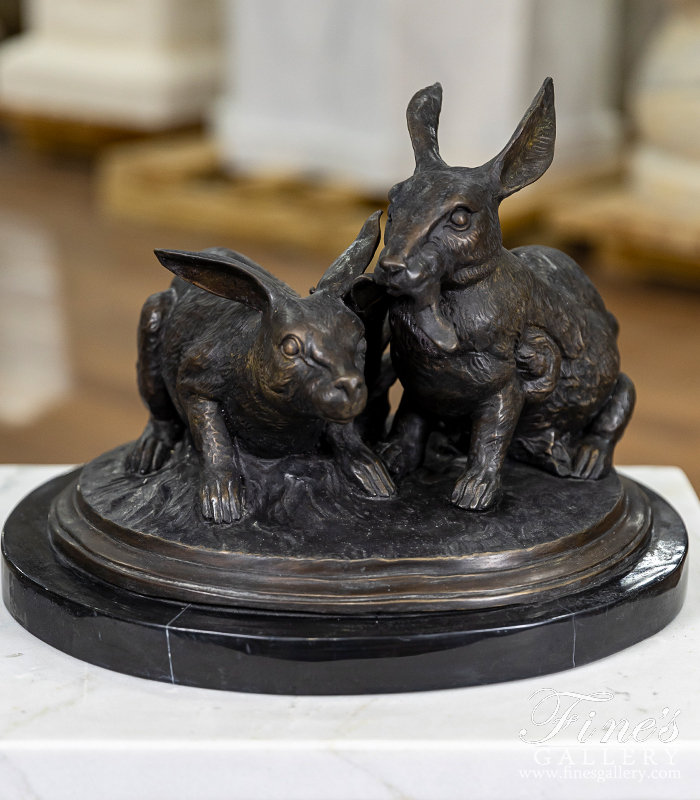 Bronze Statues  - Bronze Rabbit Pair - BS-826