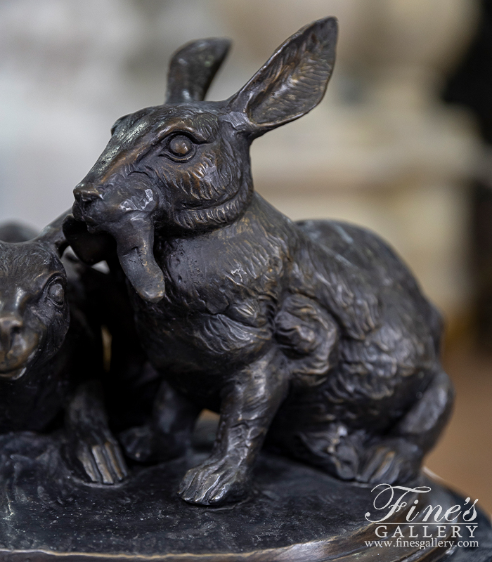 Bronze Statues  - Bronze Rabbit Pair - BS-826