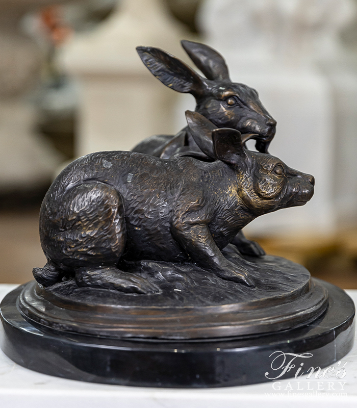 Bronze Statues  - Bronze Rabbit Pair - BS-826