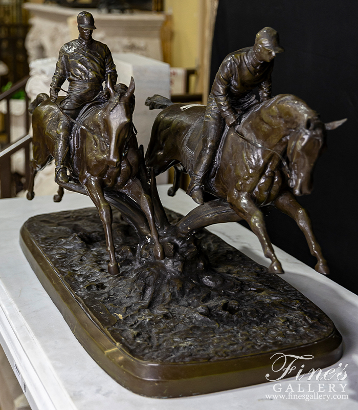 Bronze Statues  - Remington Style Two Horse Riders Bronze Statue - BS-843