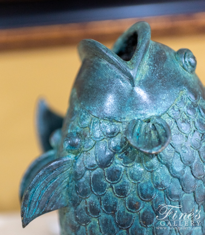Bronze Statues  - Green Fish Bronze Statue - BS-863