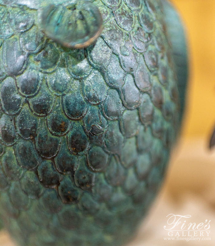 Bronze Statues  - Green Fish Bronze Statue - BS-863