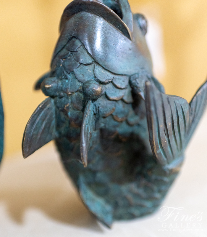 Bronze Statues  - Green Fish Bronze Statue - BS-863