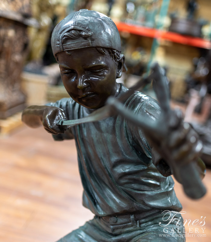 Bronze Statues  - Sling Shot Boy - BS-873