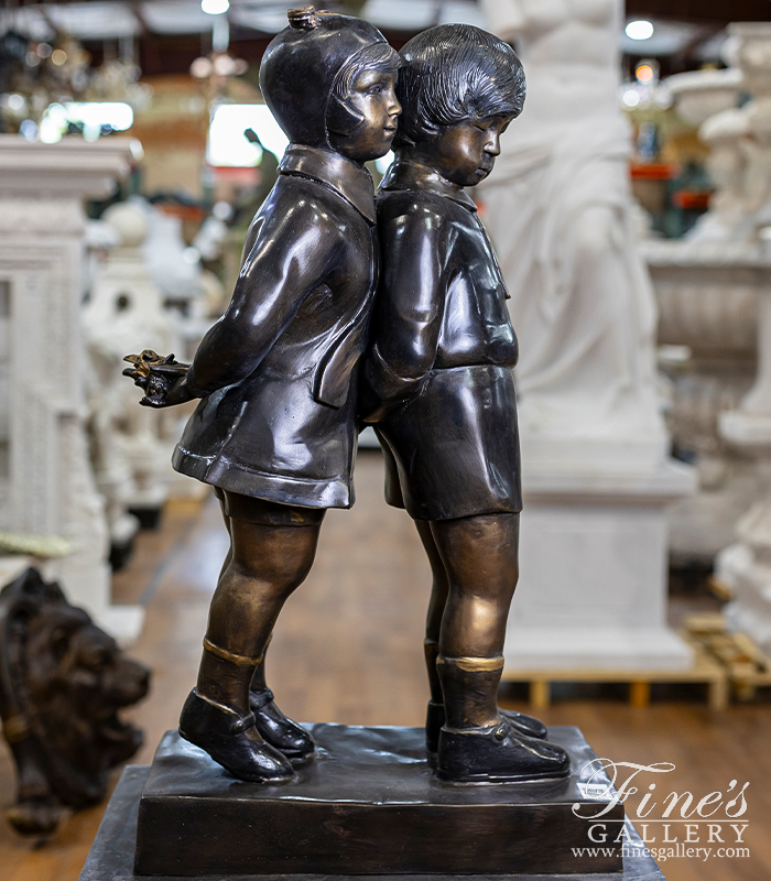 Bronze Statues  - Playful Children Bronze Statue - BS-874