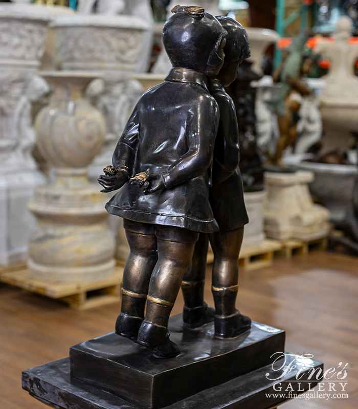 Bronze Statues  - Playful Children Bronze Statue - BS-874