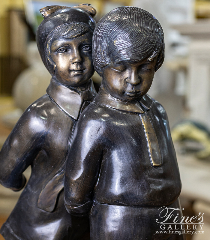 Bronze Statues  - Playful Children Bronze Statue - BS-874