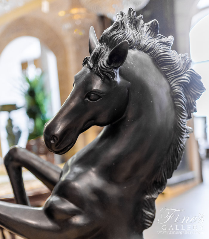 Bronze Statues  - Rearing Horse Bronze Statue - BS-888