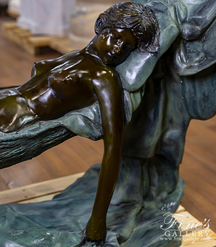 Bronze Tables  - Young Girl At Rest, Vintage Bronze Table - BT-114