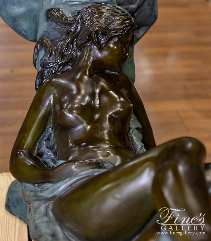 Bronze Tables  - Young Girl At Rest, Vintage Bronze Table - BT-114