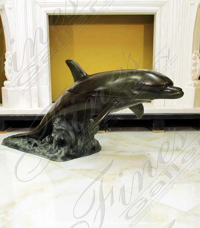 Bronze Tables  - Vintage Bronze Dolphin Table - BT-115