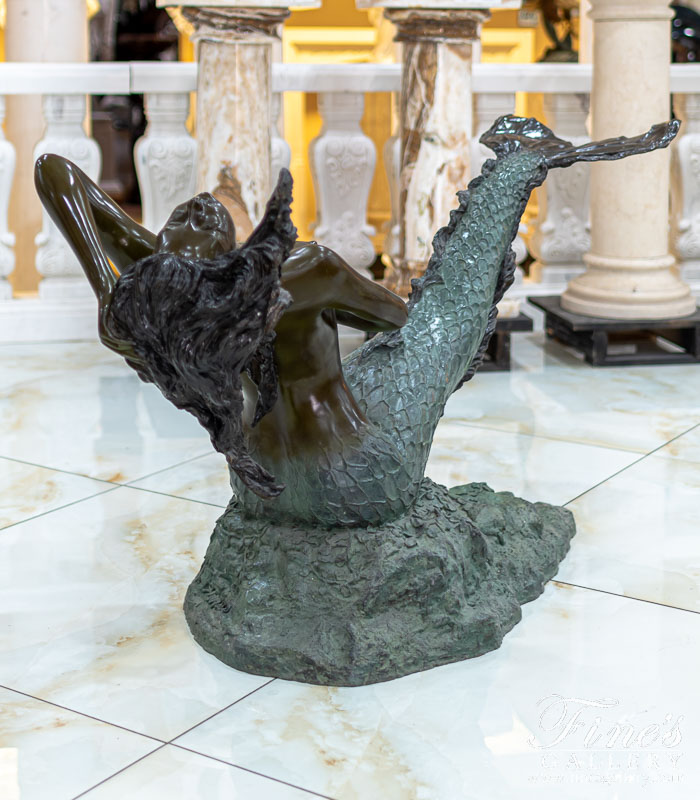 Bronze Tables  - A Museum Quality, Vintage Bronze Mermaid Table - BT-116