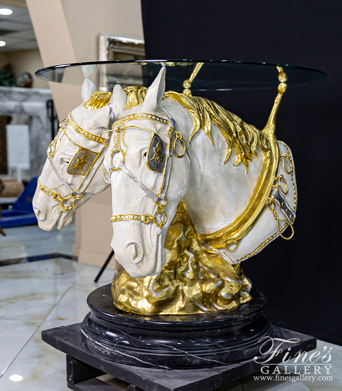 Search Result For Bronze Tables  - Bronze Horse Heads Table - BT-171