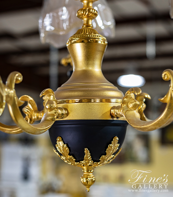Lighting Chandeliers  - Black And Gold Chandelier - LC-272
