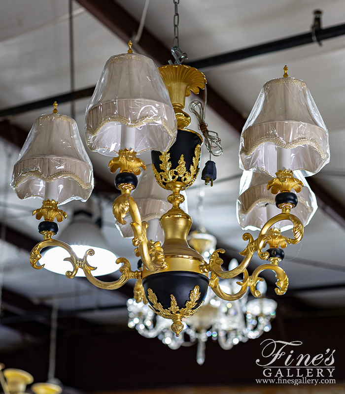 Lighting Chandeliers  - Black And Gold Chandelier - LC-272