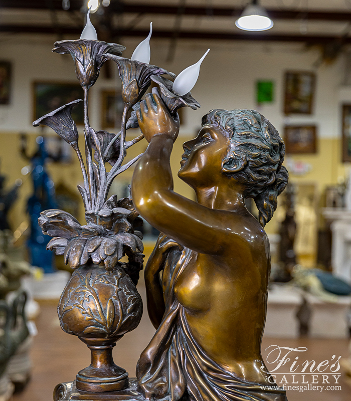 Lighting Lamposts  - Bronze Lampost Woman With Flow - LMP-004