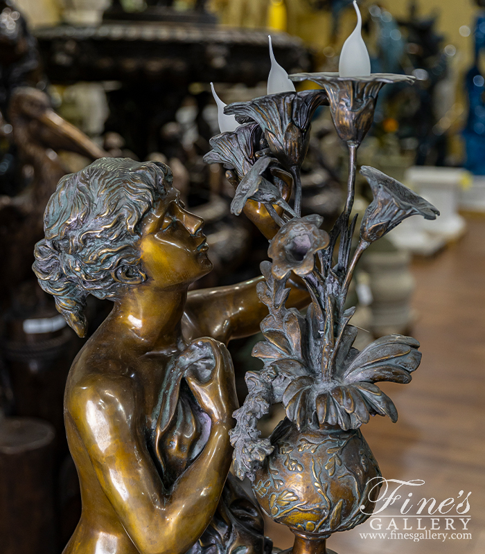 Lighting Lamposts  - Bronze Lampost Woman With Flow - LMP-004