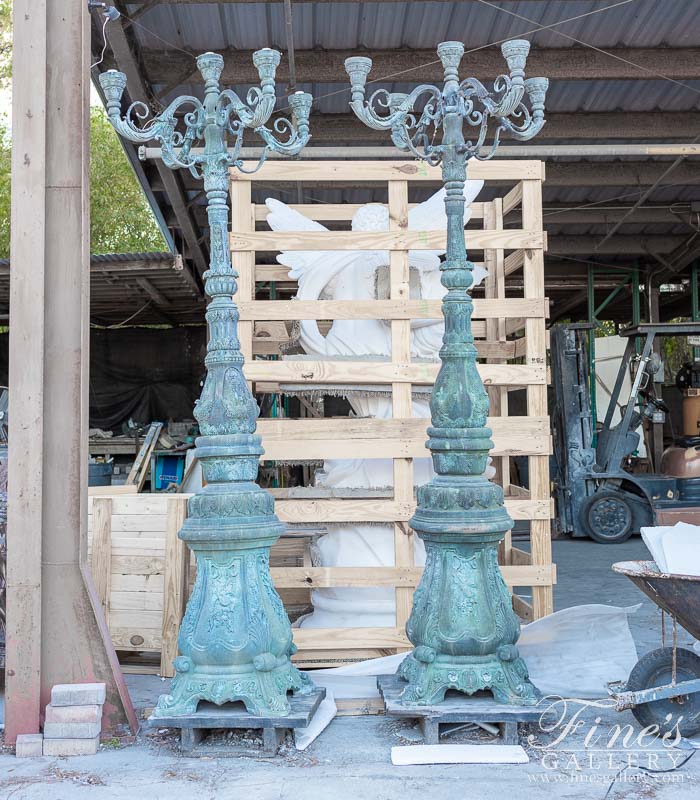 Lighting Lamposts  - Vintage Collection - Patina Bronze Lamp Post Pair - LMP-041