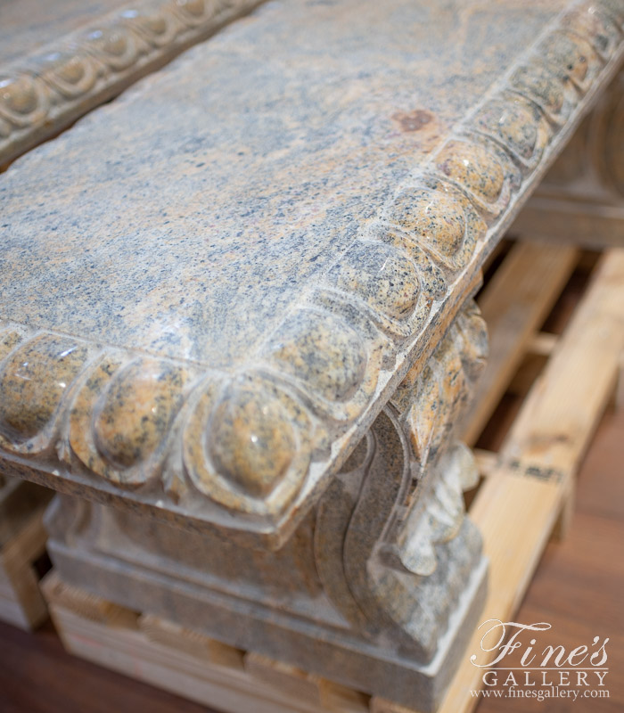 Marble Benches  - Antique Gold Granite Bench - MBE-717