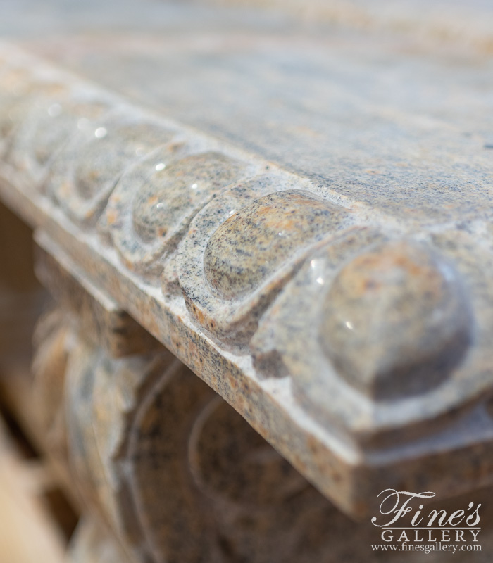 Marble Benches  - Antique Gold Granite Bench - MBE-717