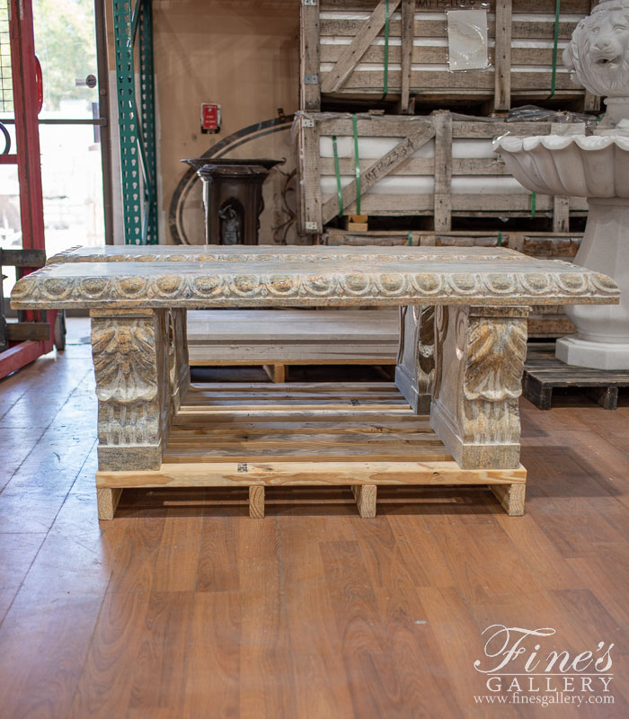 Marble Benches  - Antique Gold Granite Bench - MBE-717