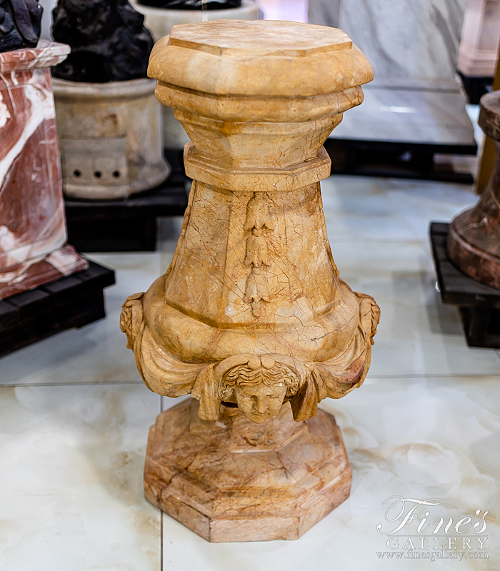 Marble Bases  - Rose Color Marble Column Base - MBS-075