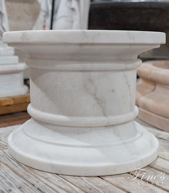 Marble Bases  - Round White Marble Pedestal - MBS-085