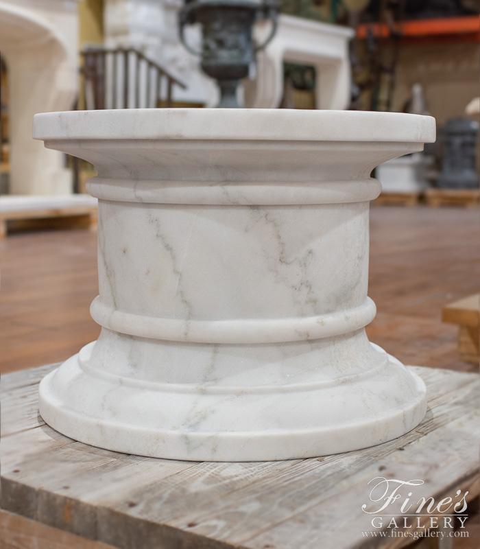 Marble Bases  - Round White Marble Pedestal - MBS-085