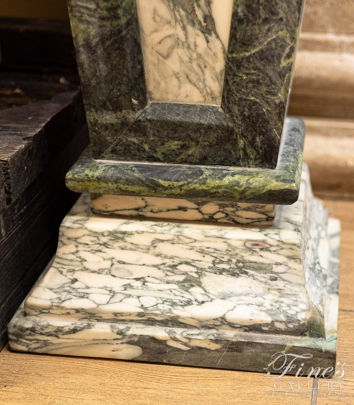 Search Result For Marble Bases  - Arabascato And Verde Green Marble Pedestal - MBS-192