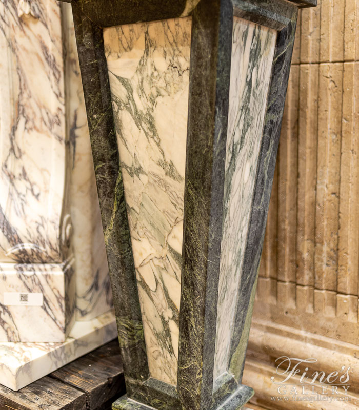 Marble Bases  - Arabascato And Verde Green Marble Pedestal - MBS-192