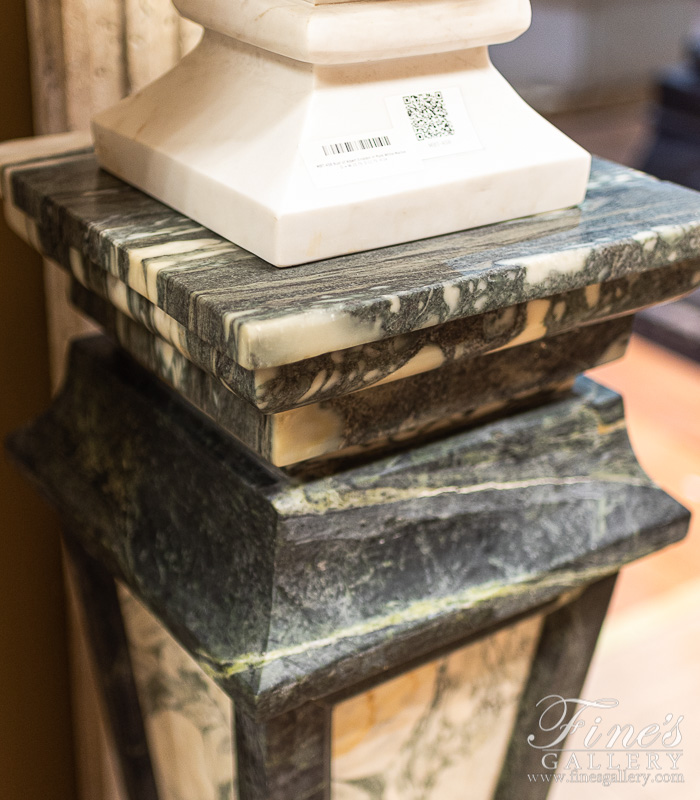 Search Result For Marble Bases  - Arabascato And Verde Green Marble Pedestal - MBS-192